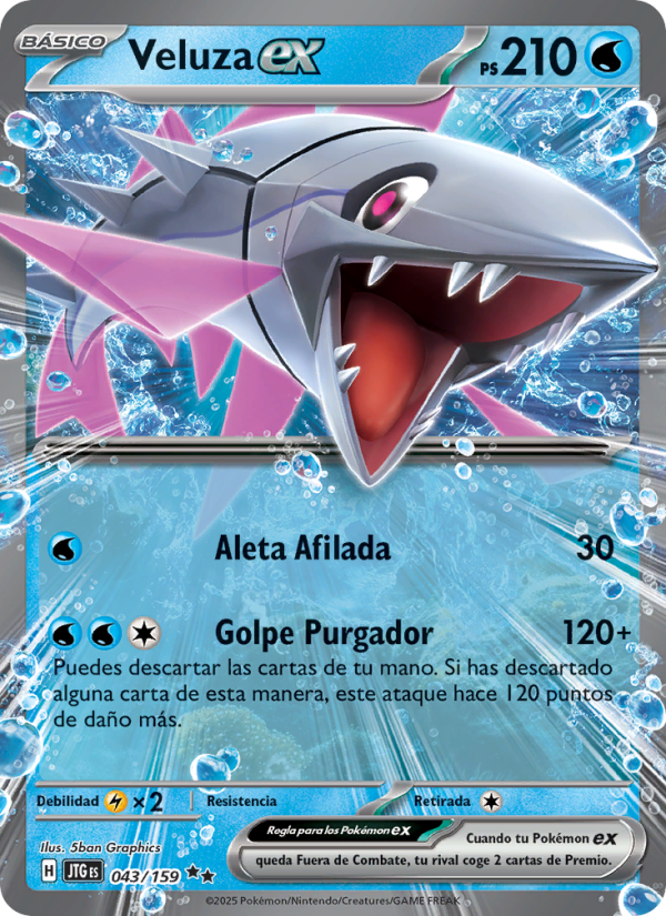 Veluza ex 043 — Juntos de Aventuras (Spanish Pokémon TCG card)