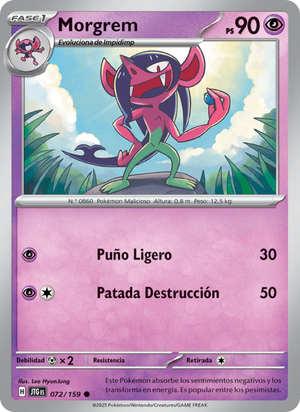 Morgrem 072 — Juntos de Aventuras (Spanish Pokémon TCG card)