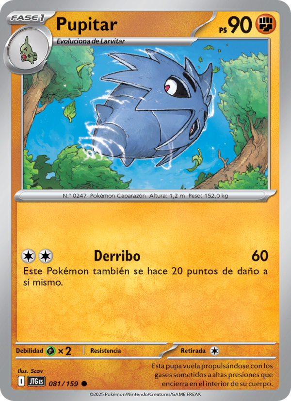 Pupitar 081 — Juntos de Aventuras (Spanish Pokémon TCG card)