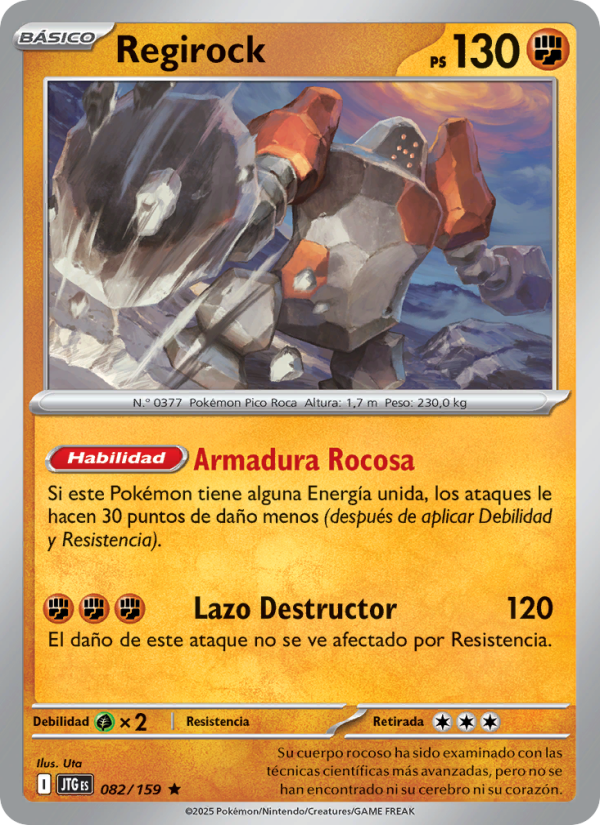 Regirock 082 — Juntos de Aventuras (Spanish Pokémon TCG card)