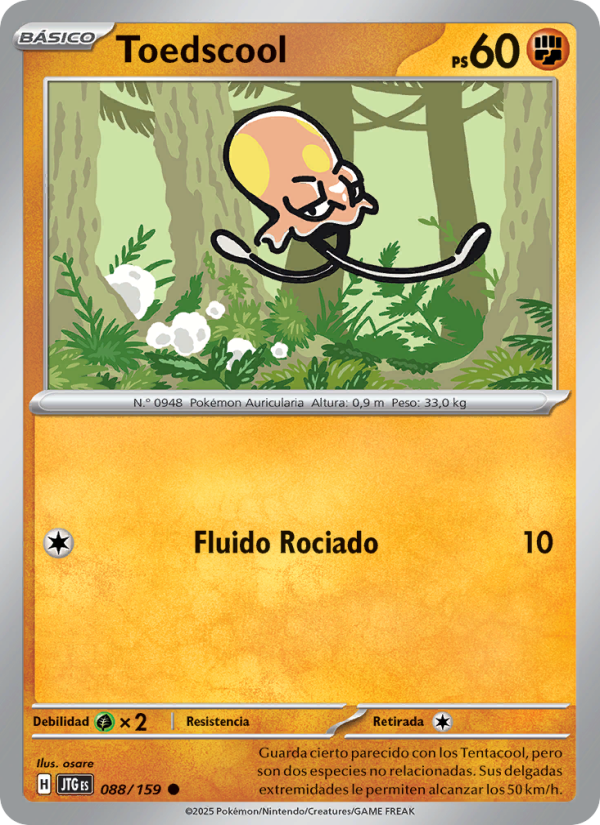 Toedscool 088 — Juntos de Aventuras (Spanish Pokémon TCG card)
