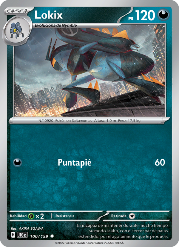 Lokix 100 — Juntos de Aventuras (Spanish Pokémon TCG card)