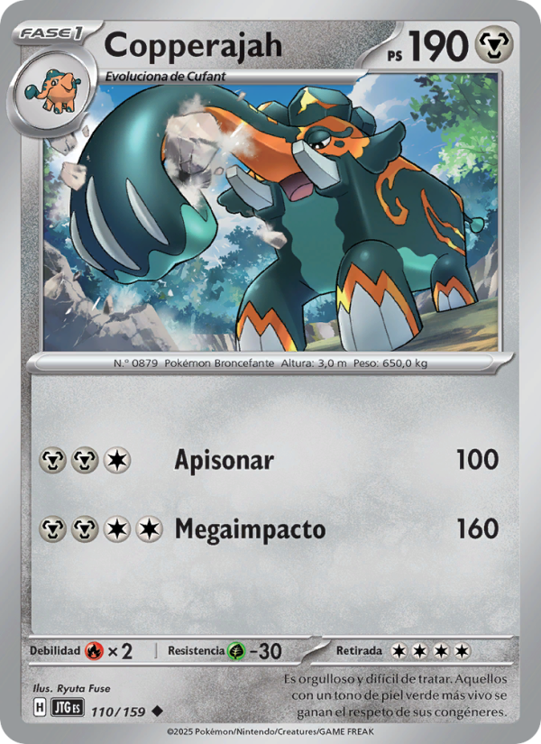 Copperajah 110 — Juntos de Aventuras (Spanish Pokémon TCG card)