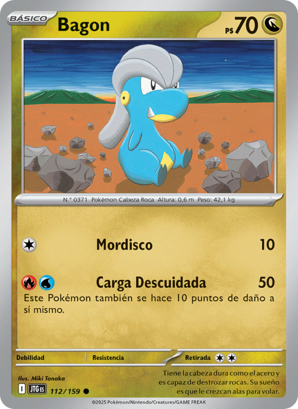 Bagon 112 — Juntos de Aventuras (Spanish Pokémon TCG card)