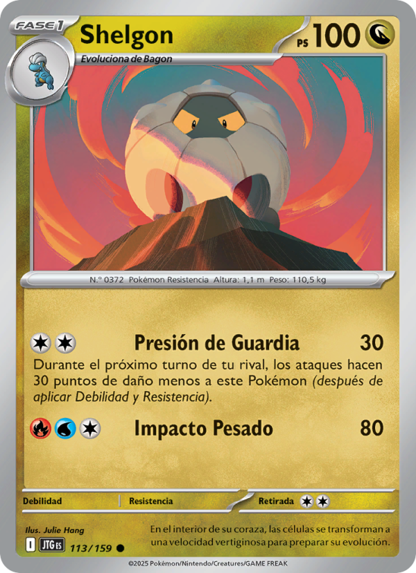 Shelgon 113 — Juntos de Aventuras (Spanish Pokémon TCG card)