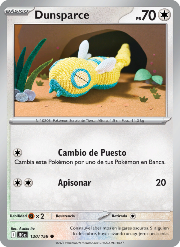 Dunsparce 120 — Juntos de Aventuras (Spanish Pokémon TCG card)