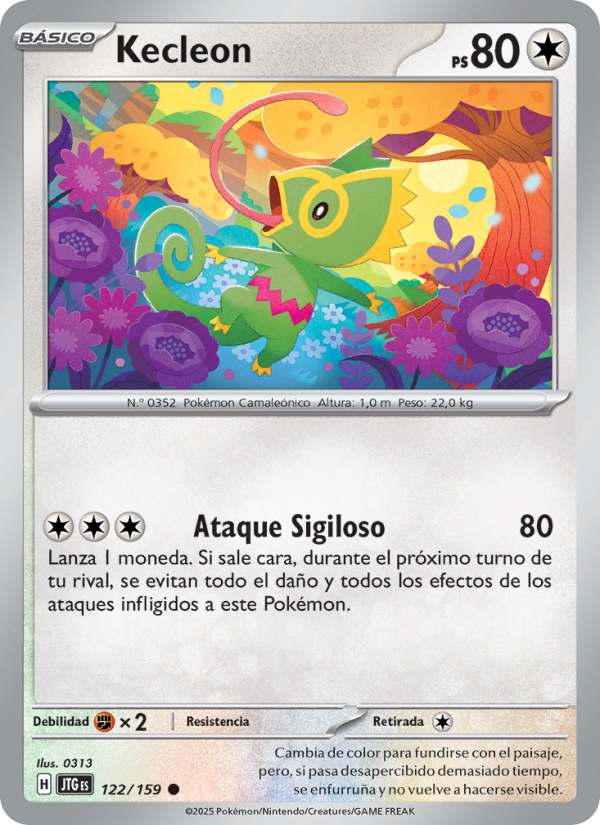 Kecleon 122 — Juntos de Aventuras (Spanish Pokémon TCG card)