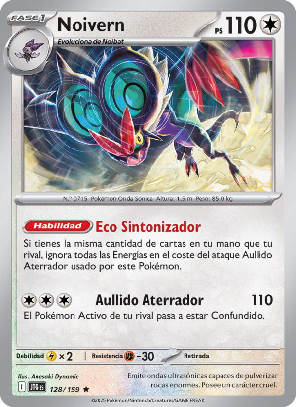 Noivern 128 — Juntos de Aventuras (Spanish Pokémon TCG card)