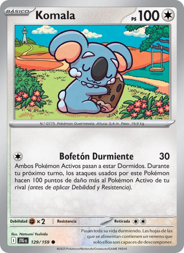 Komala 129 — Juntos de Aventuras (Spanish Pokémon TCG card)