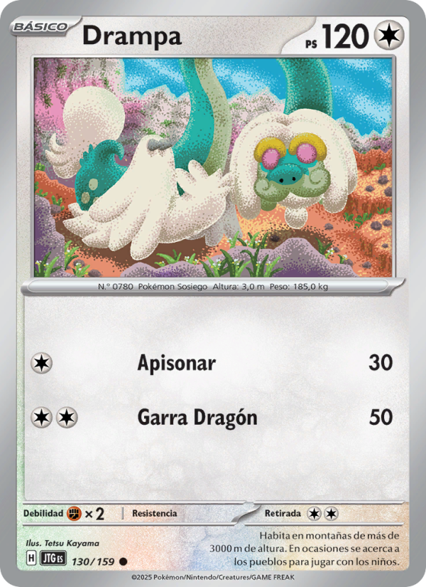 Drampa 130 — Juntos de Aventuras (Spanish Pokémon TCG card)