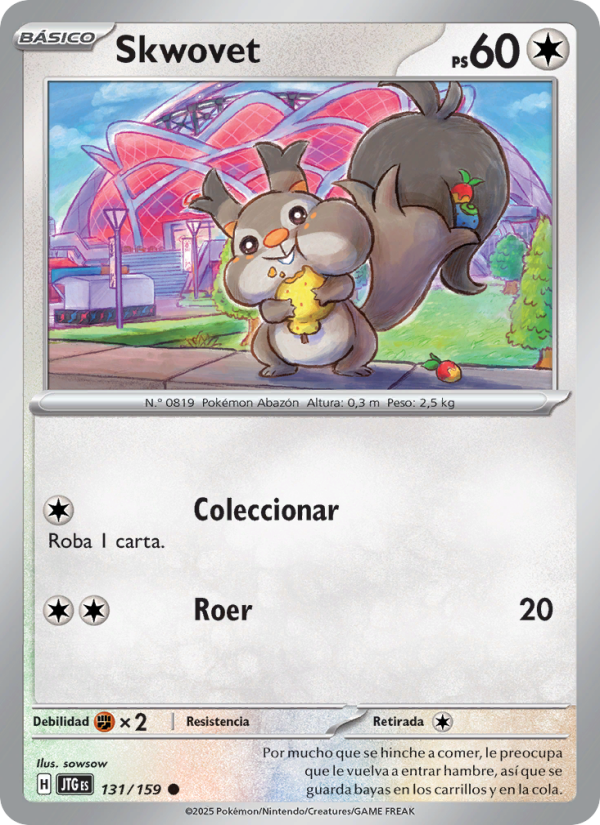 Skwovet 131 — Juntos de Aventuras (Spanish Pokémon TCG card)