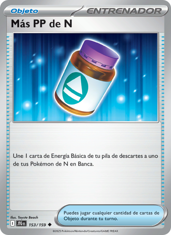 Más PP de N 153 — Juntos de Aventuras (Spanish Pokémon TCG card)