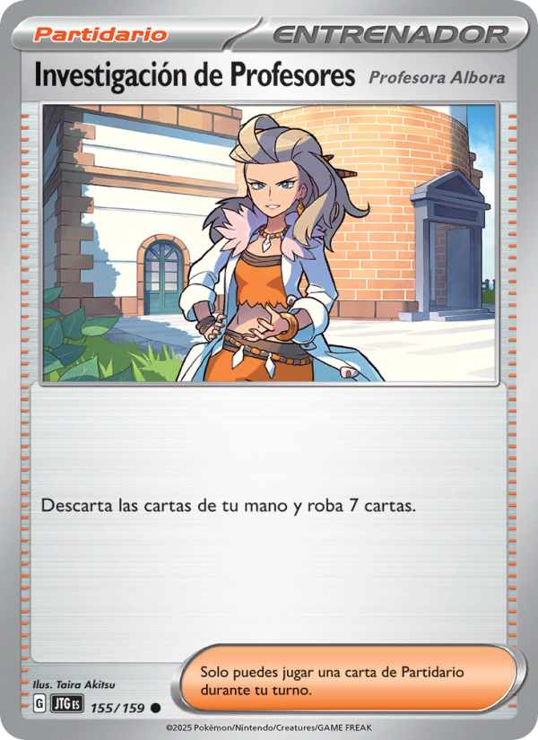 Investigación de Profesores 155 — Juntos de Aventuras (Spanish Pokémon TCG card)
