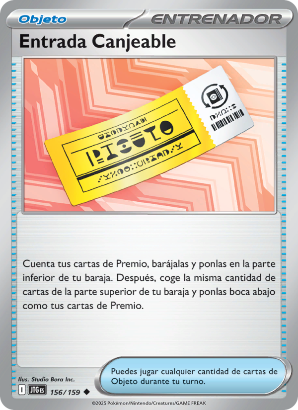 Entrada Canjeable 156 — Juntos de Aventuras (Spanish Pokémon TCG card)