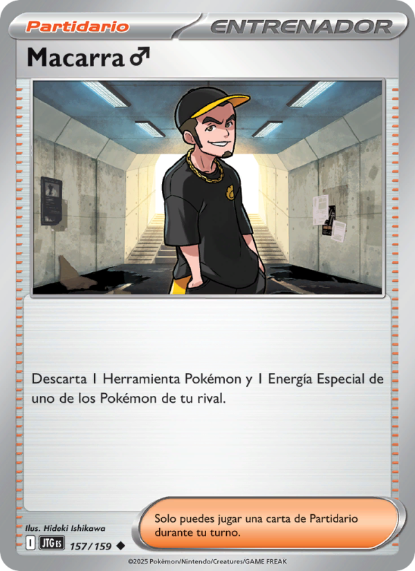 Macarra ♂ 157 — Juntos de Aventuras (Spanish Pokémon TCG card)