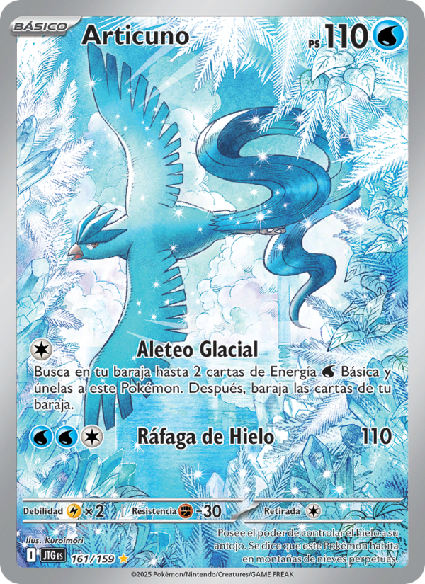 Articuno 161 — Juntos de Aventuras (Spanish Pokémon TCG card)