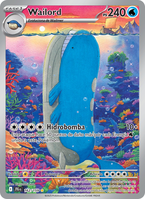 Wailord 162 — Juntos de Aventuras (Spanish Pokémon TCG card)