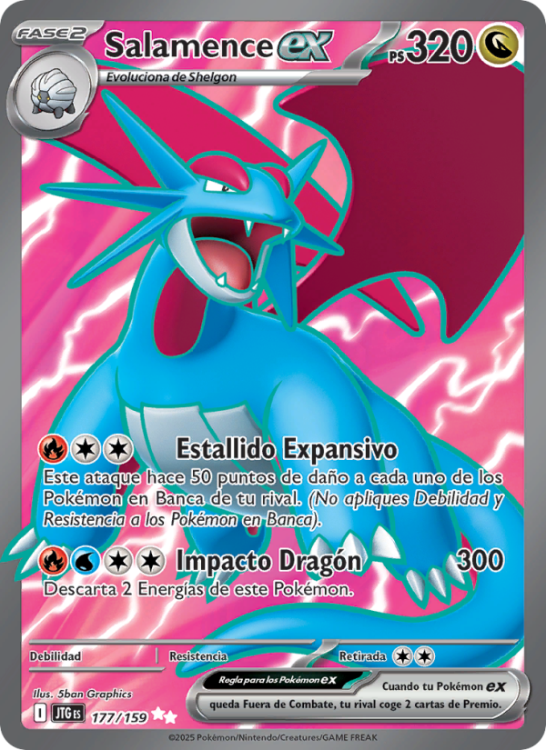 Salamence ex 177 — Juntos de Aventuras (Spanish Pokémon TCG card)