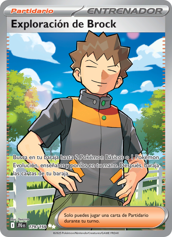 Exploración de Brock 179 — Juntos de Aventuras (Spanish Pokémon TCG card)