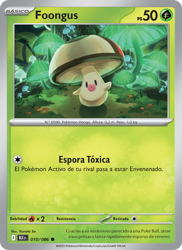 Foongus 010 — Fulgor Negro (Spanish Pokémon TCG card)