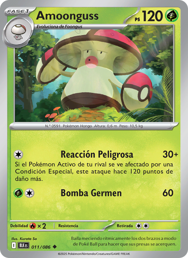 Amoonguss 011 — Fulgor Negro (Spanish Pokémon TCG card)