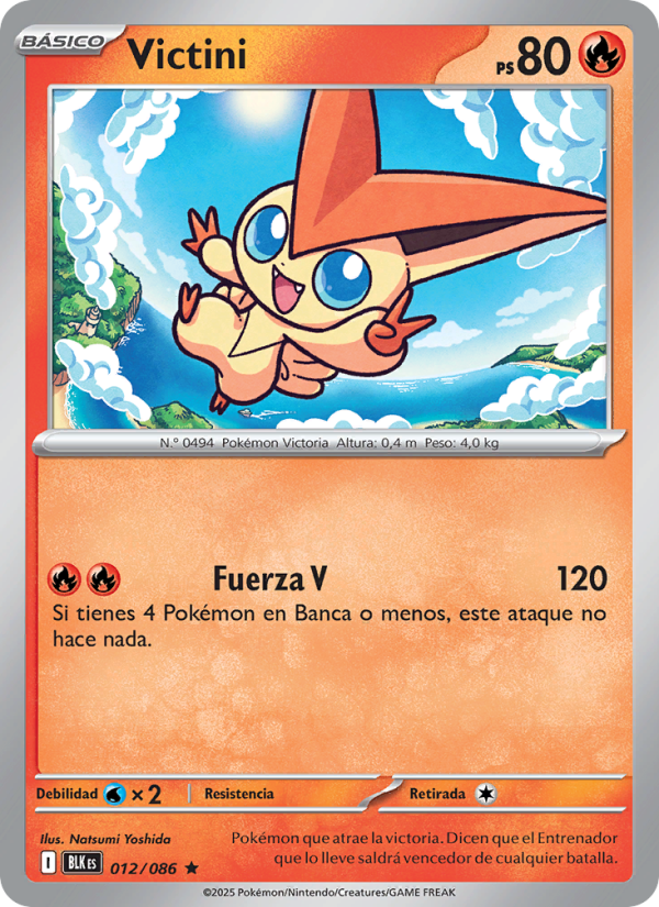 Victini 012 — Fulgor Negro (Spanish Pokémon TCG card)