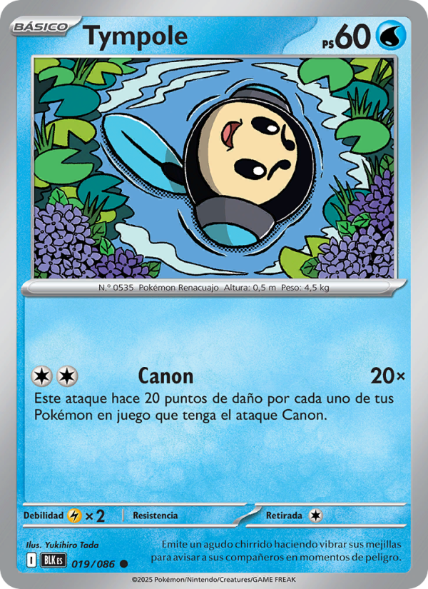 Tympole 019 — Fulgor Negro (Spanish Pokémon TCG card)