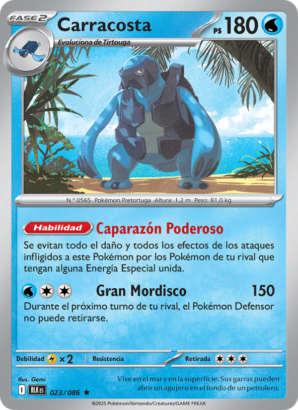 Carracosta 023 — Fulgor Negro (Spanish Pokémon TCG card)