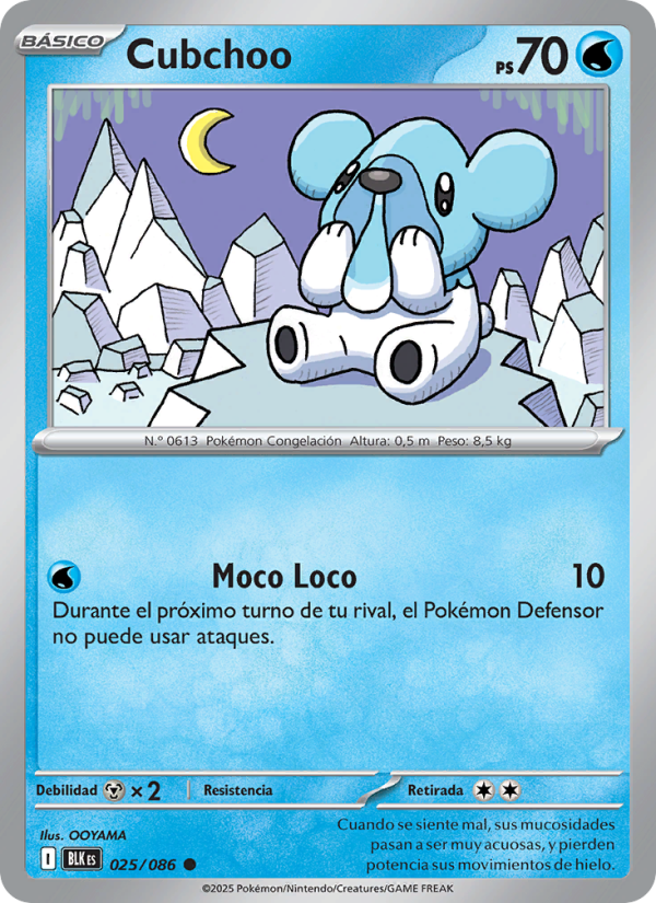Cubchoo 025 — Fulgor Negro (Spanish Pokémon TCG card)