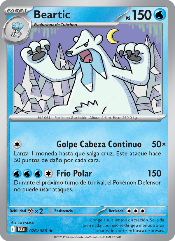 Beartic 026 — Fulgor Negro (Spanish Pokémon TCG card)