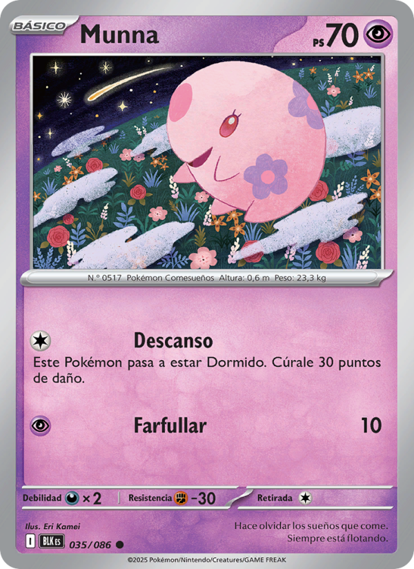Munna 035 — Fulgor Negro (Spanish Pokémon TCG card)