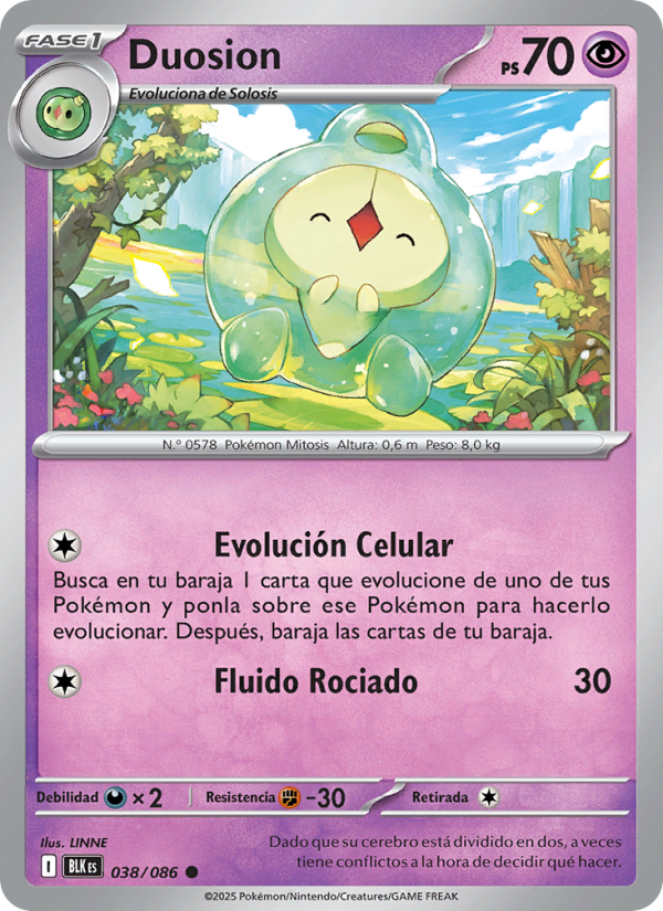 Duosion 038 — Fulgor Negro (Spanish Pokémon TCG card)