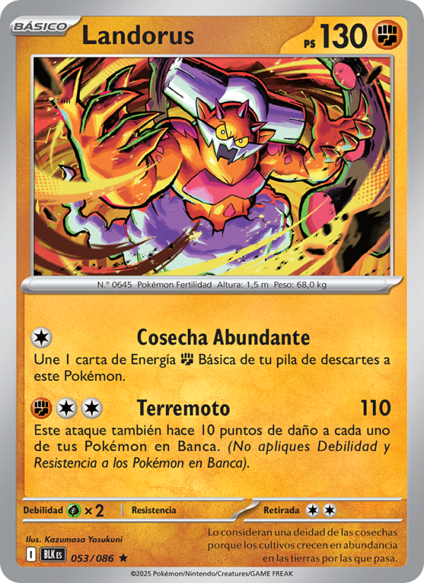 Landorus 053 — Fulgor Negro (Spanish Pokémon TCG card)