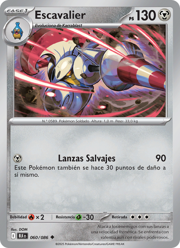 Escavalier 060 — Fulgor Negro (Spanish Pokémon TCG card)