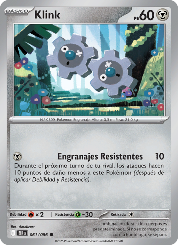Klink 061 — Fulgor Negro (Spanish Pokémon TCG card)