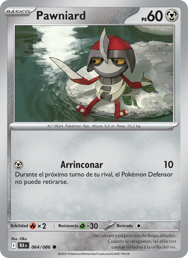 Pawniard 064 — Fulgor Negro (Spanish Pokémon TCG card)