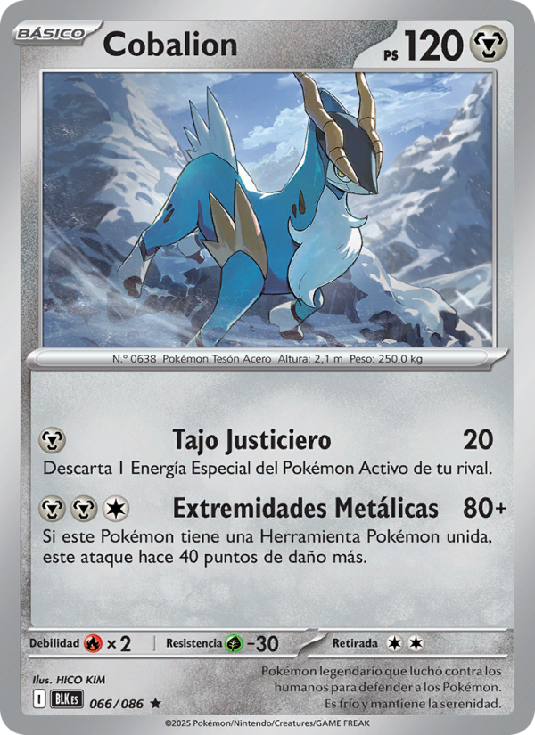 Cobalion 066 — Fulgor Negro (Spanish Pokémon TCG card)