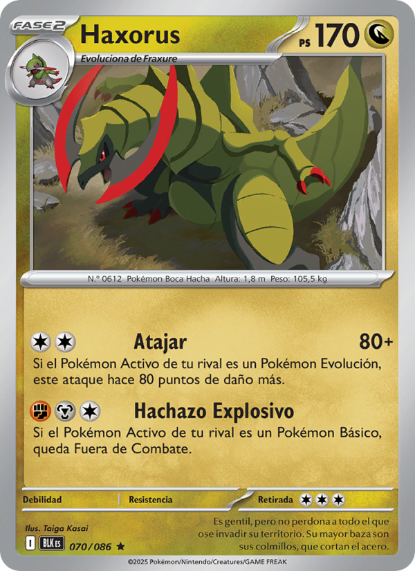 Haxorus 070 — Fulgor Negro (Spanish Pokémon TCG card)