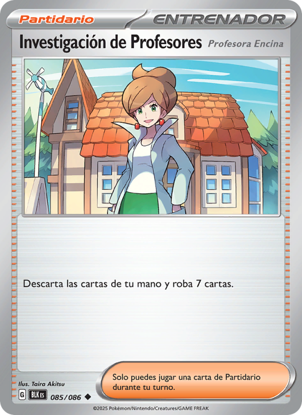 Investigación de Profesores 085 — Fulgor Negro (Spanish Pokémon TCG card)