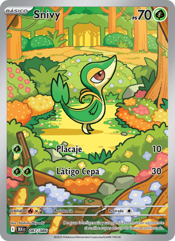 Snivy 087 — Fulgor Negro (Spanish Pokémon TCG card)