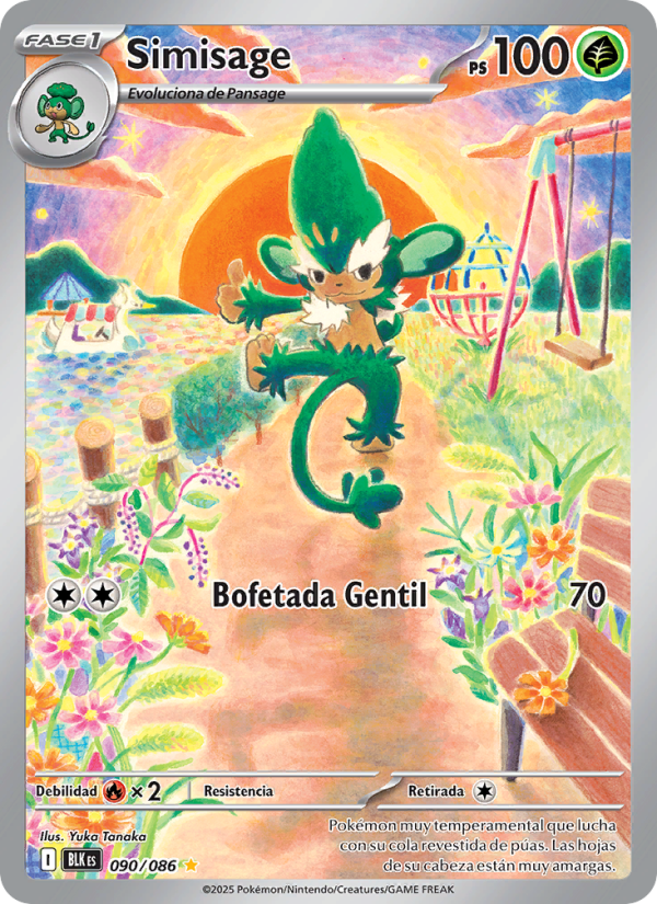 Simisage 090 — Fulgor Negro (Spanish Pokémon TCG card)