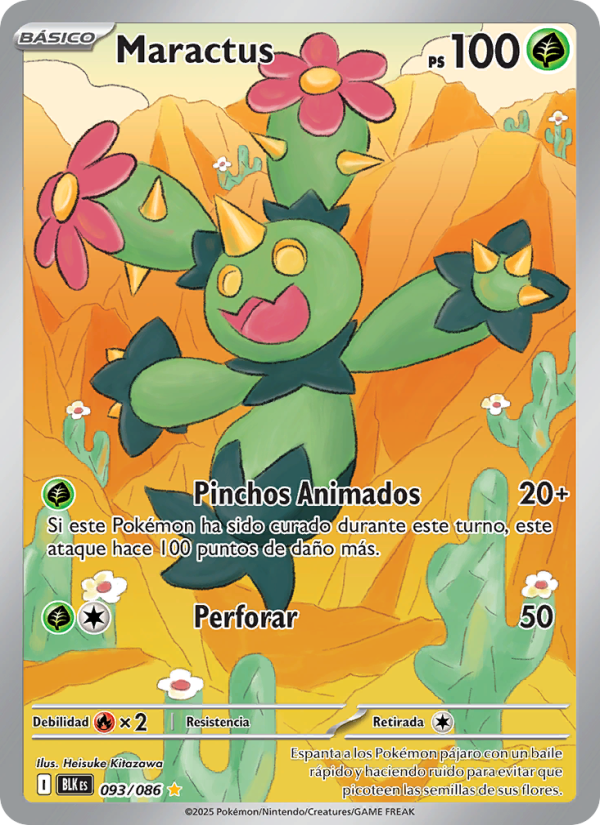 Maractus 093 — Fulgor Negro (Spanish Pokémon TCG card)
