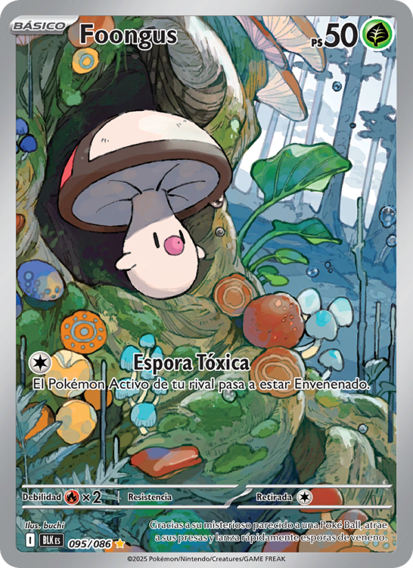 Foongus 095 — Fulgor Negro (Spanish Pokémon TCG card)