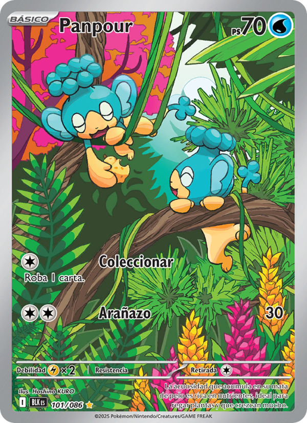 Panpour 101 — Fulgor Negro (Spanish Pokémon TCG card)