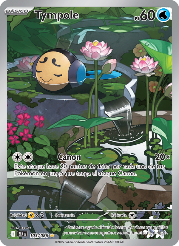Tympole 103 — Fulgor Negro (Spanish Pokémon TCG card)