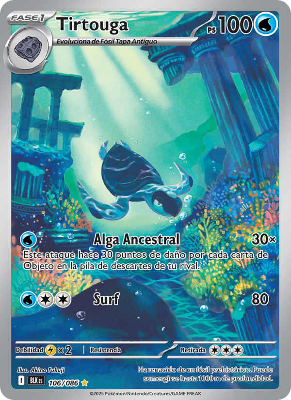 Tirtouga 106 — Fulgor Negro (Spanish Pokémon TCG card)