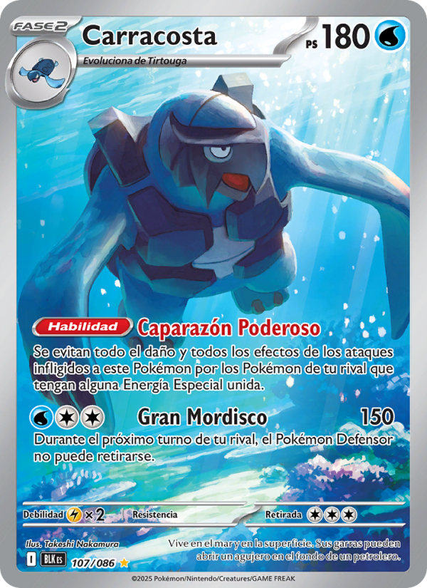 Carracosta 107 — Fulgor Negro (Spanish Pokémon TCG card)