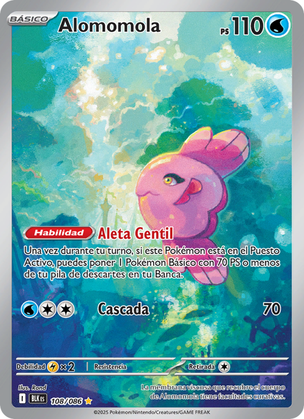 Alomomola 108 — Fulgor Negro (Spanish Pokémon TCG card)