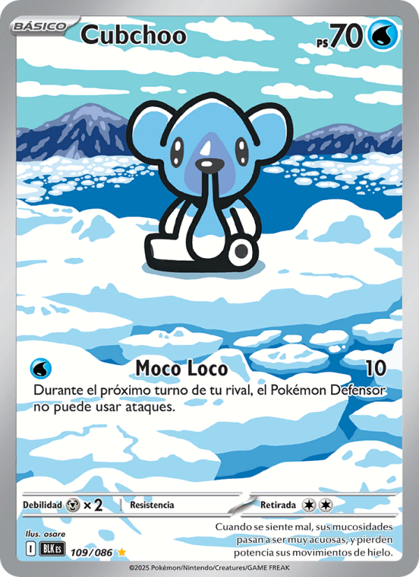 Cubchoo 109 — Fulgor Negro (Spanish Pokémon TCG card)