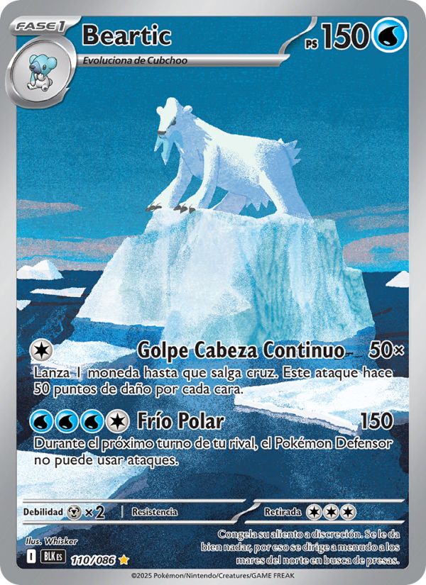 Beartic 110 — Fulgor Negro (Spanish Pokémon TCG card)